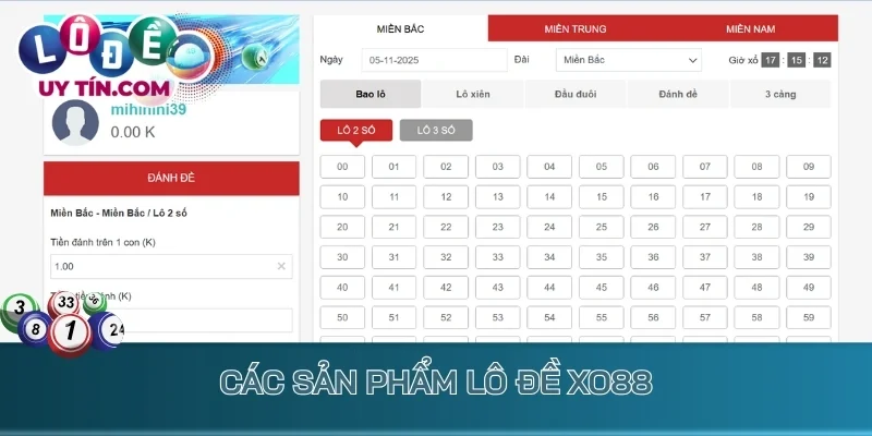 Các sản phẩm lô đề XO88