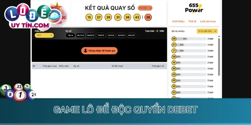 Game lô đề độc quyền Debet
