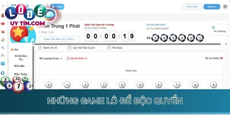 Những game lô đề độc quyền