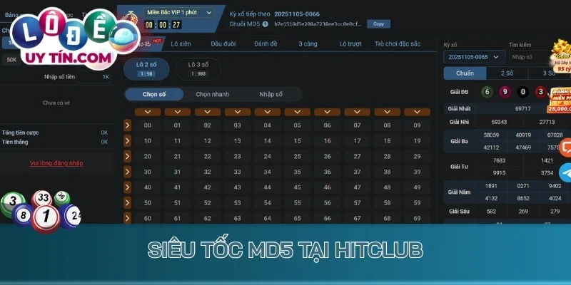 Siêu tốc MD5 tại Hitclub